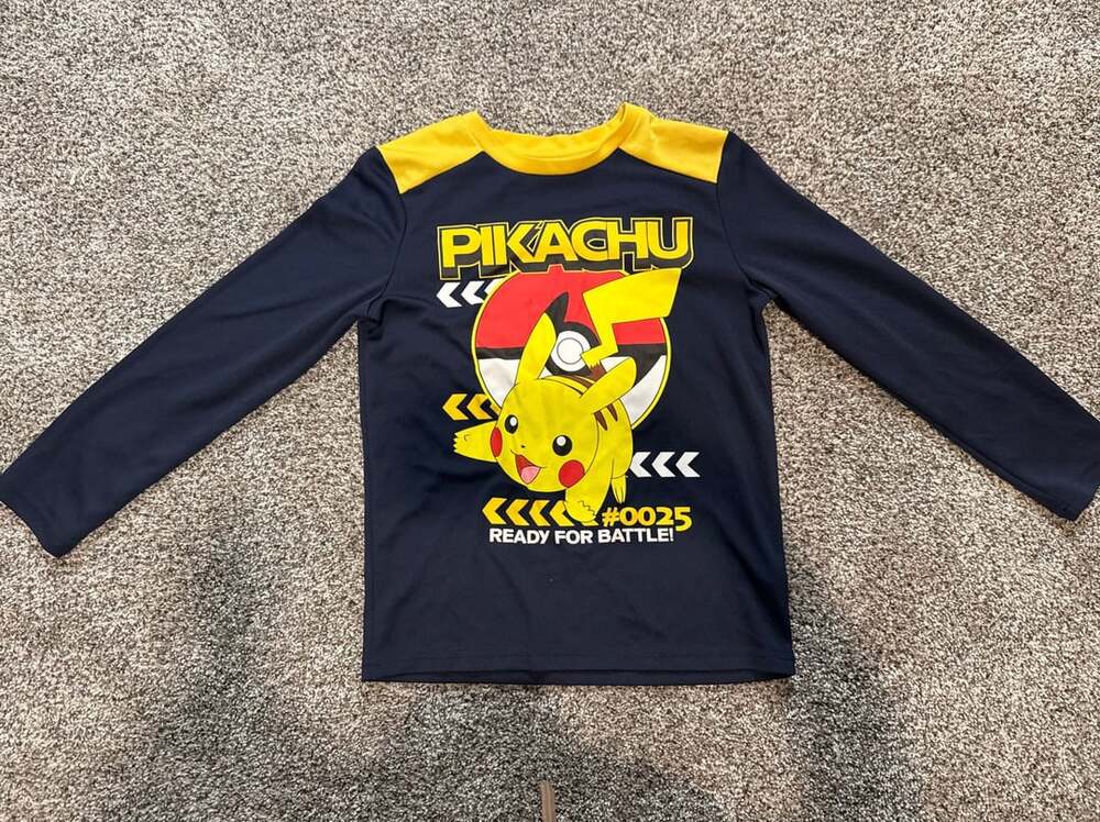 Boys Jumping Beans Pokémon Pikachu Active Long Sleeve Graphic Tee Size 8
